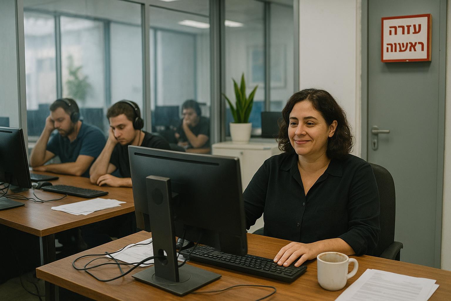 מנהלת שירות לקוחות בודקת לידים במערכת CRM בעברית, דוגמה לניהול לקוחות חכם בעסק קטן
