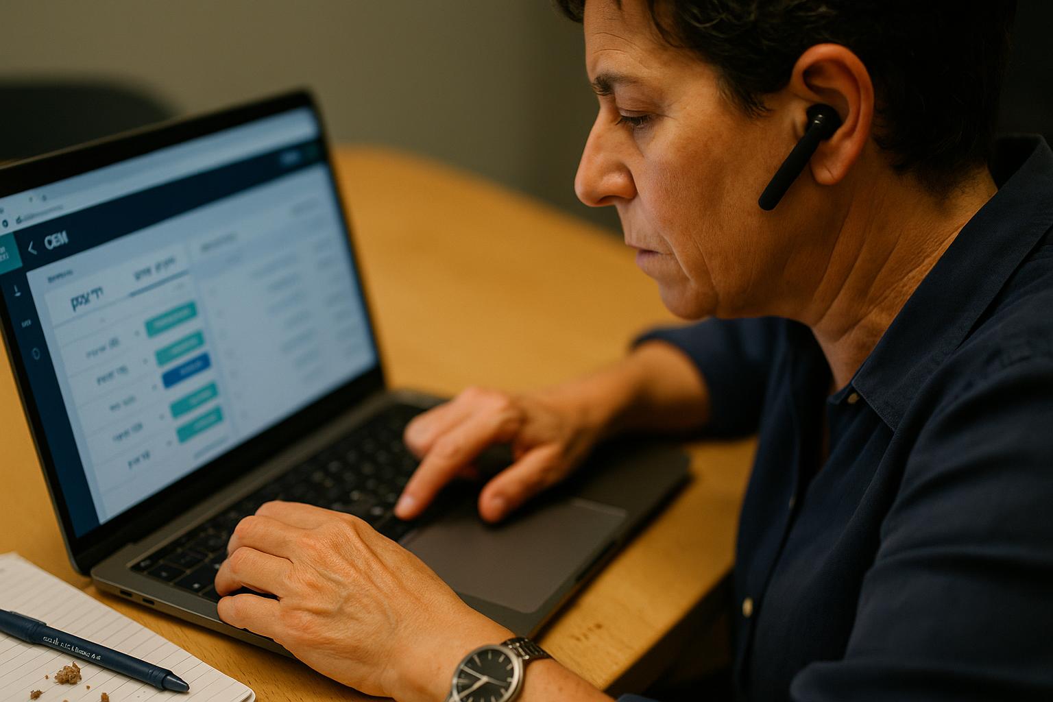 ממשק crm ניהול לקוחות בעברית עם דוחות ביצועים והתראות לידים בעסק קטן